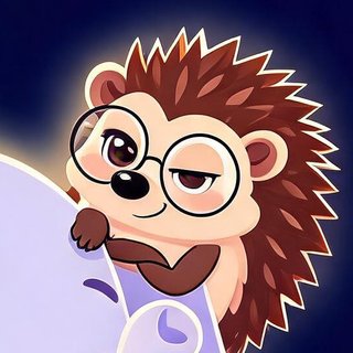 Prickle the hedgehog in round glasses
